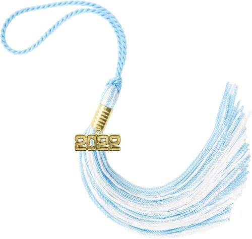 Miniatura 128 de Borla de graduación Aqua 2022, todos los colores escolares disponibles, fabricada en Estados Unidos