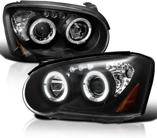 SPEC-D TUNING Faros delanteros de proyector halo negros Compatibles con Subaru Impreza RS/WRX/Outback/STI 2004-2005, juego de faros izquierdo +