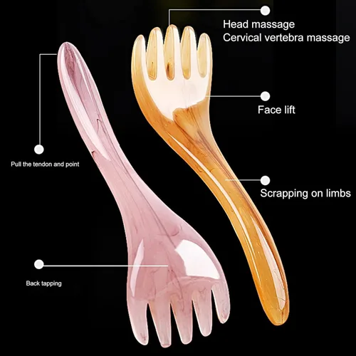 Miniatura 2 de Peine masajeador de cabeza de 3 piezas, herramienta de masaje Gua Sha para la relajación muscular del cuero cabelludo, masajeador manual del cuero