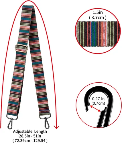 Miniatura 112 de ZOOEASS Hebillas de níquel Correa ancha para el hombro ajustable de repuesto para cinturón de pistola, hebilla de guitarra estilo bandolera