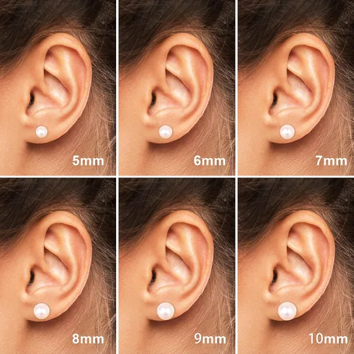 Miniatura 4 de Pendientes de perlas reales de agua dulce pendientes de perlas de calidad para mujer