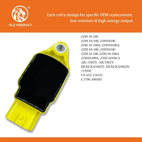 Miniatura 5 de Bobina de encendido de alto rendimiento ZJ20-18-100 ZJ2018100 ZJ49-18-100 ZJ4918100 UF-655 UF655 C1790 JUEGO DE 4 COMPATIBLE CON MAZDA 2 1.5L L4 ZY