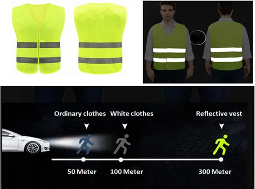 Miniatura 5 de Anlising 4 chalecos de seguridad de alta visibilidad, chalecos de seguridad Hi Vis con 2 rayas reflectantes, chaleco reflectante para trabajo