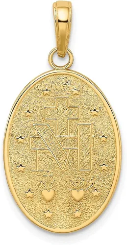 Miniatura 3 de 14k Gold Miraculous Medal Pendant Fine Jewelry for Women