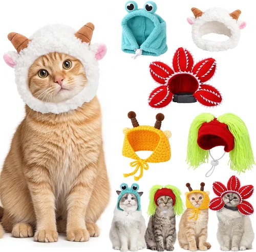 Miniatura 11 de Weewooday 5 sombreros de gato, disfraz de conejo con orejas, perros pequeños, gatito, cachorro, fiesta de Pascua, accesorio para la cabeza