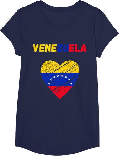 Miniatura 32 de Camiseta con la bandera venezolana con corazón de Venezuela, Negro