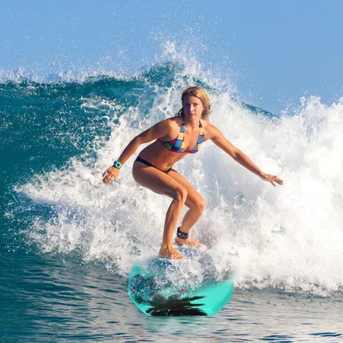 Miniatura 2 de Goplus Tabla de cuerpo ligera de 41/37/33 pulgadas para playa, tabla de surf con núcleo EPS, cubierta XPE, parte inferior lisa de HDPE, correa