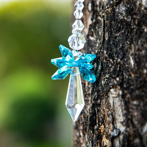 Miniatura 4 de Atrapasoles de cristal de ángel guardián arcoíris para decoración del hogar, auto, porche, decoración de porche, adorno de cristal para mamá y mujer