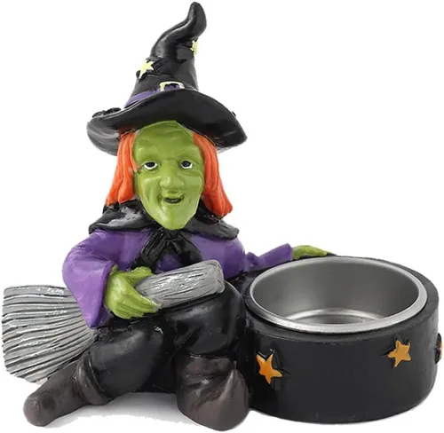 Miniatura 6 de Portavelas espeluznante – Decoración de Halloween, portavelas de calavera de esqueleto de terror, calavera de resina, estilo gótico, decoración