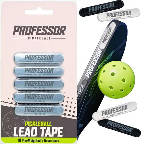 Miniatura 6 de Professor Pickleball Cinta de plomo para paletas de pickleaball, paquete de 10 barras preponderadas de 0.11 onzas (0.11 oz), añade potencia y Negro