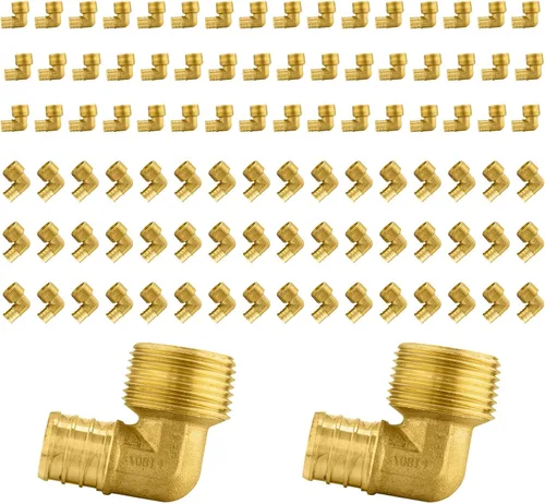 Miniatura 11 de Paquete de 5 accesorios PEX, adaptador de codo NPT roscado macho de 1/2" PEX x 1/2", ASTM F1807