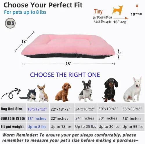 Miniatura 4 de Cama para Jaula de Perros Lavable para Perros XXS, de Lujo, de Piel Sintética Gruesa, Esponjosa, Cómoda, Almohadilla de Jaula Antideslizante, Tapete