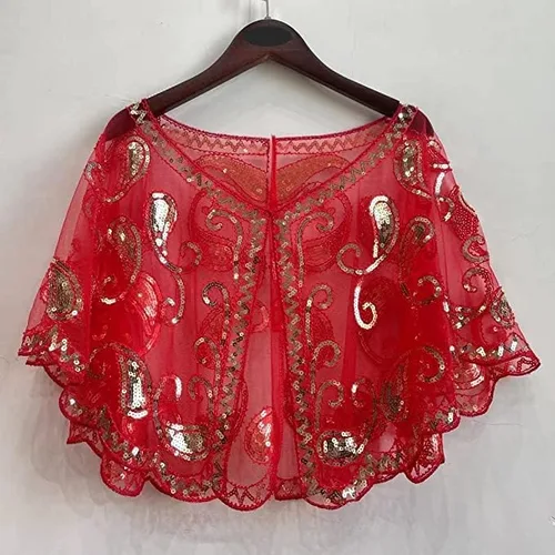 Miniatura 3 de Specell 1920s Shawls and Wraps for Evening Dresses,Wedding Shawl,Handmade Sequin Beaded Evening Shawl Bridal Wrap 22
