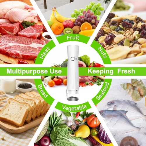 Miniatura 5 de Sellador al vacío para alimentos (máquina compacta selladora al vacío + 40 bolsas de vacío reutilizables), ahorrador de alimentos al vacío de mano
