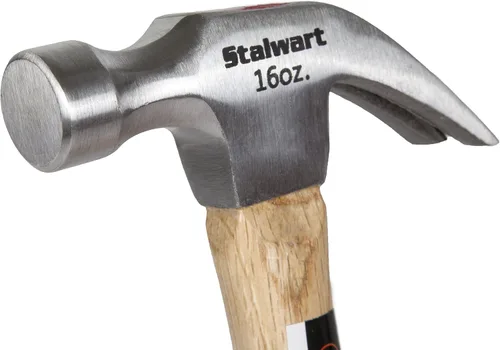 Miniatura 4 de Martillo de garra de 16 onzas - herramienta manual básica para bricolaje y carpintería con mango anti-vibración de madera natural y cabeza de acero