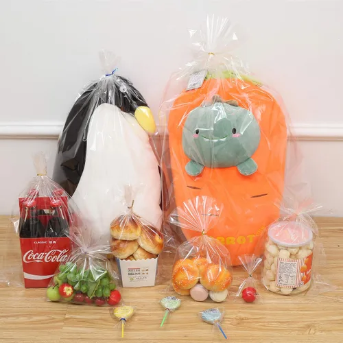 Miniatura 7 de LISM 400 bolsas transparentes de celofán de plástico duradero de 4 x 9 pulgadas de grosor con lazos de torsión coloridos, embalaje de panadería