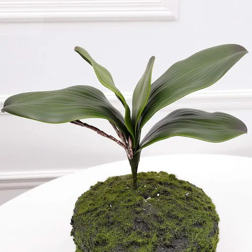 Miniatura 4 de FagusHome Flores artificiales de seda Phalaenopsis de 41 pulgadas, 2 piezas con 2 paquetes de hojas, plantas artificiales de orquídea en blanco