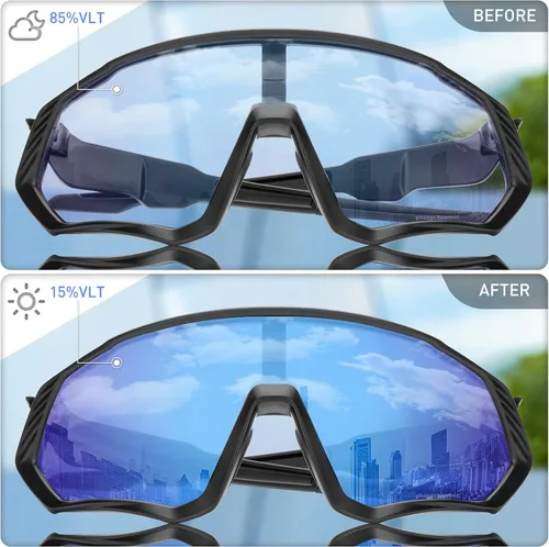 Miniatura 3 de KAPVOE Gafas de ciclismo fotocromáticas para hombres y mujeres, gafas de sol para bicicleta de montaña MTB, para bicicleta de montaña Clear - K9408