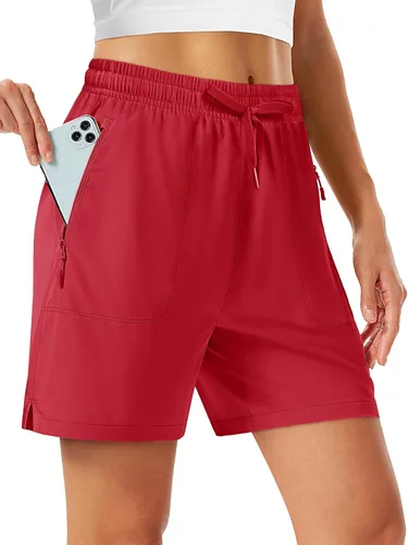 Miniatura 17 de TACVASEN Pantalones cortos de senderismo de 5 pulgadas para mujer, de secado rápido, ligeros, UPF 50+, pantalones cortos deportivos con bolsillos