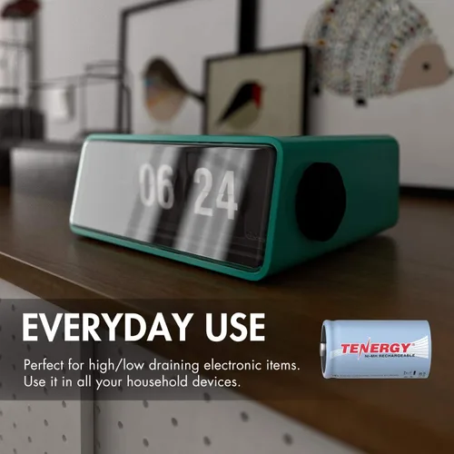 Miniatura 3 de Tenergy Batería NiMH D de 10000 mAh, batería recargable de alta capacidad de tamaño D, baterías de celda D de alto drenaje para linterna, paquete