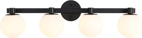 Miniatura 11 de JONATHAN Y Lámpara de pared LED de 5.75 pulgadas, color latón/negro, 1 luz de globo moderno, pantalla de vidrio esmerilado, lámpara de pared Art