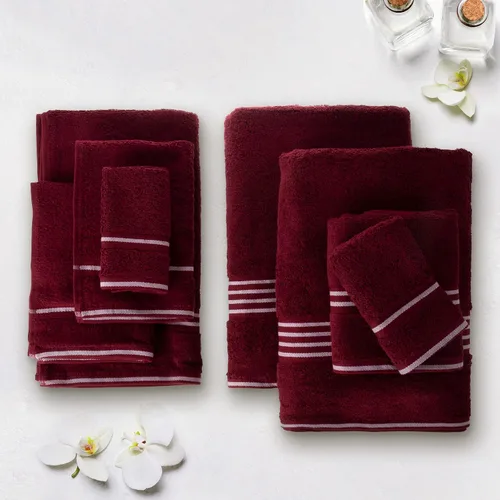 Miniatura 3 de Bedford Home - Juego de toallas de 8 piezas, accesorios de baño de algodón con 2 toallas de baño, 2 paños de mano, 2 toallas y 2 paños