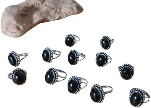 LOt OF 12 PIC. Black Onyx 925 Silver Rings, Wedding Rings, Engagement Rings, Gemstone Rings, Statement Ring For Women, Vintage Style Ring, Handmade