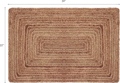Miniatura 3 de COTTON CRAFT Alfombra de yute trenzada 100 % yute para puerta, alfombra pequeña tejida neutra reversible para entrada, cocina, sala de estar