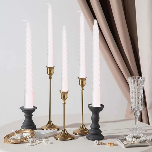 Miniatura 2 de Kandelo - Velas espiraladas cónicas de 8 pulgadas, 4 unidades, 5 horas, sin humo, vela larga, candelabros altos, para el hogar, cena, fiesta, boda