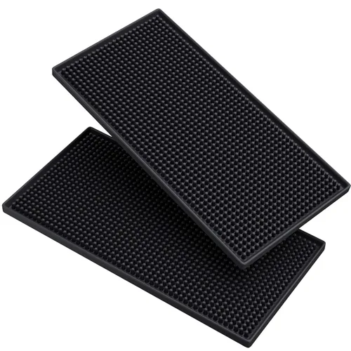 Miniatura 11 de Noverlife Juego de 3 tapetes de goma negra para servicio de bar, tapete de peluquería flexible para encimera, tapetes impermeables para el hogar