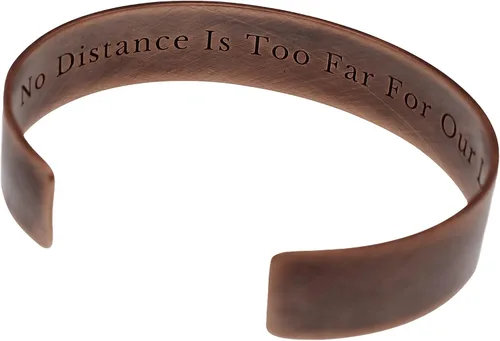 Miniatura 2 de Personalized Rustic Copper Cuff Bracelet, Custom Message, Unisex Christmas Present for Him Her
