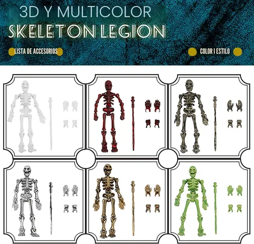 Miniatura 7 de Juego de 6 figuras de acción T13, esqueletos para Halloween, muñeco 13, figura de acción de esqueleto Titan 13, juguete de esqueleto impreso en 3D