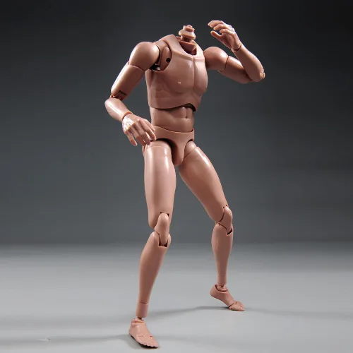 Miniatura 2 de 1:6 escala cuerpo masculino desnudo, modelo muscular de cuerpo europeo/asiático, figura de acción de hombre para muñeca de 12 pulgadas sin escultura