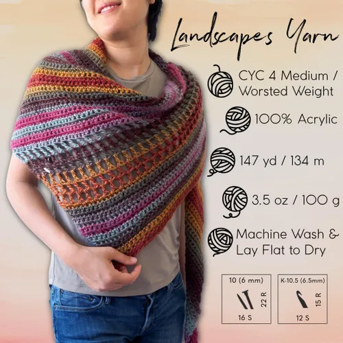 Miniatura 3 de Lion Brand Yarn - Hilo Landscapes (1 madeja), Desert Spring