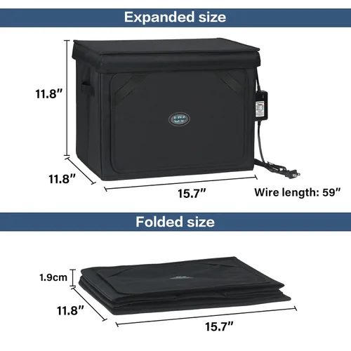 Miniatura 2 de Caja desinfectante UVC grande con ozono, bolsa limpiadora plegable con temporizador, bombilla UV de 36L/9.5 galones, bolsa negra para zapatos