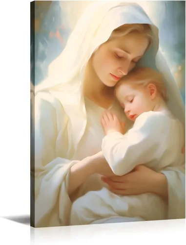 Miniatura 13 de Arte de pared de Jesús y cardenal, decoración de Cristo, cuadro enmarcado de Dios, pintura cristiana, inspiración religiosa, impresiones en lienzo