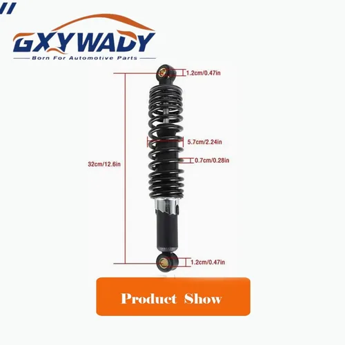 Miniatura 7 de 1 par de amortiguadores traseros universales para motocicleta GXYWADY 12.5 320mm de repuesto para Suzuki Yamaha Sportster XL883 1200 90cc 110cc Negro