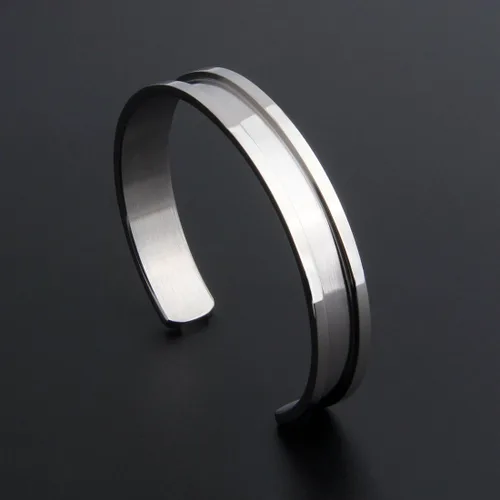 Miniatura 5 de Zuo Bao Pulsera de lazo para el cabello, pulsera de acero inoxidable para mujer, Metal