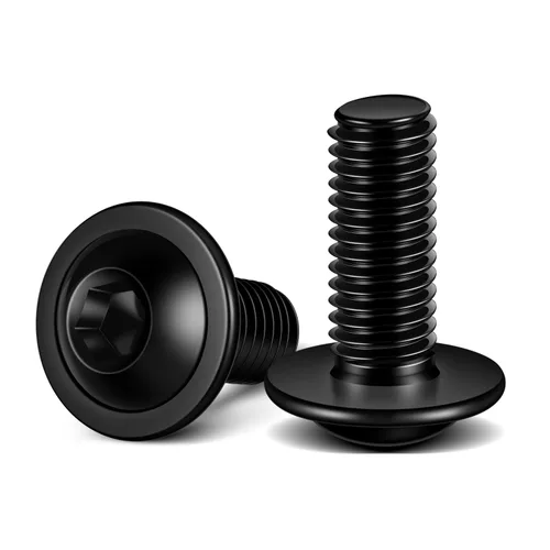 Miniatura 17 de Tornillos de cabeza de botón con brida M5 x 0.472 in, acero inoxidable 18-8 (304), totalmente roscado, unidad de enchufe Allen, 100 unidades plateado