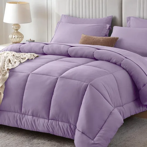 Miniatura 11 de Sasttie Juego de edredón tamaño individual, 5 piezas de cama reversible en una bolsa, juego completo de ropa de cama que incluye edredón, sábana