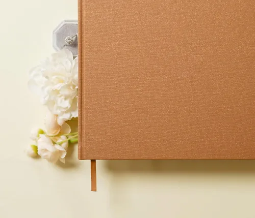 Miniatura 4 de MUUJEE Libro de visitas personalizado con brillo bronce - Libro de invitados moderno personalizado de alta calidad para recepción de boda, fiesta