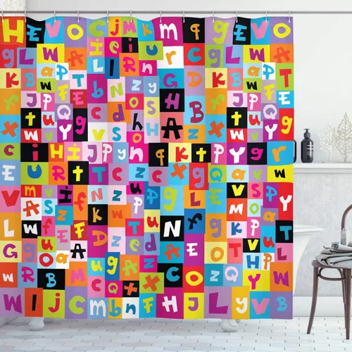 Miniatura 14 de Pingüino Shadow Fun cortina de ducha de tela con ganchos 69 x 70 pulgadas Azul pálido rosa pálido