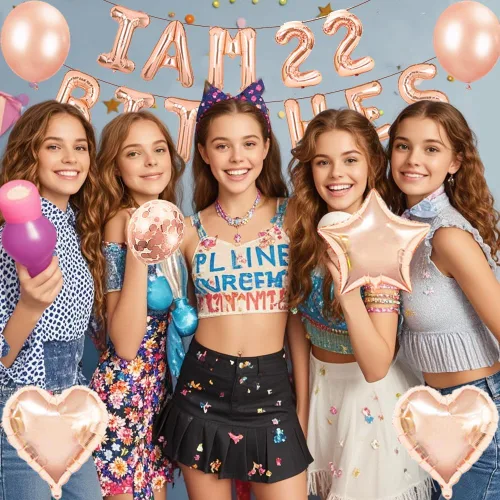 Miniatura 6 de Juego de fiesta de cumpleaños número 26, con texto en inglés "I am 26 Bitches" (Soy 26 Bitches), globos de confeti de oro rosa para niñas de 26 años
