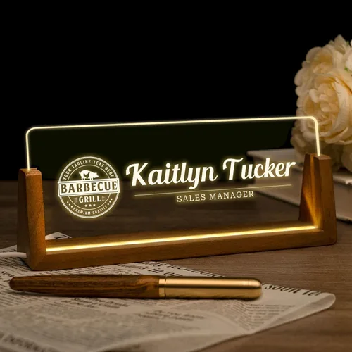 Miniatura 10 de Placa de nombre de escritorio personalizada, placa de identificación personalizada con luz de oficina para escritorios, decoraciones de escritorio