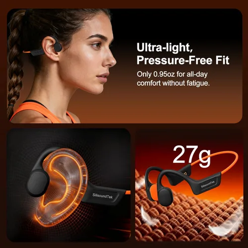 Miniatura 7 de Auriculares de conducción ósea, auriculares Bluetooth inalámbricos impermeables IPX7, auriculares de oreja abierta, micrófono integrado Bluetooth