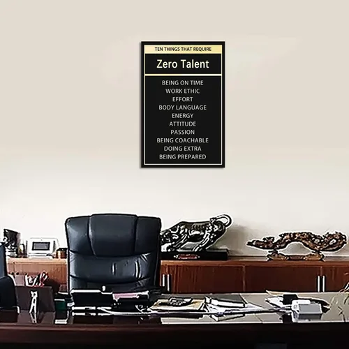 Miniatura 3 de Arte de pared inspirador – Póster de diez cosas que requieren cero talento, citas positivas, impresiones en lienzo motivacionales, decoración