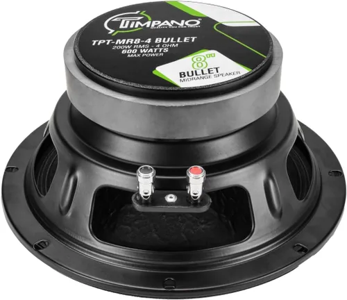Miniatura 5 de Timpano TPT-MR8-4 Bullet - Altavoz bala profesional de rango medio de 8 pulgadas, 600 vatios de potencia máxima, altavoz de rango medio
