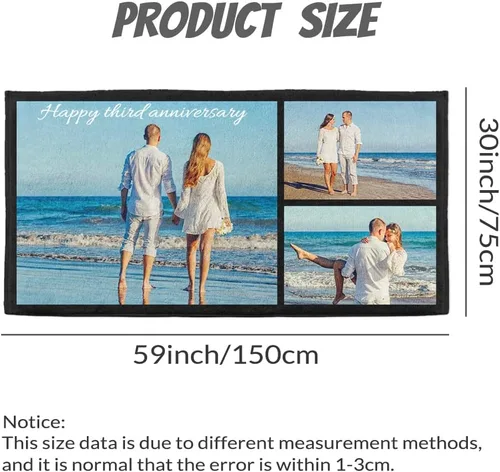 Miniatura 4 de CUDIYST Toalla de playa con foto personalizada de 30 x 59 pulgadas/35.4 x 70.9 pulgadas, toalla de playa de microfibra suave y cómoda, adecuada