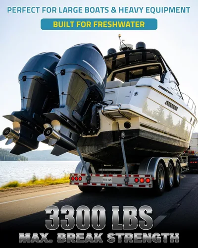 Miniatura 7 de PAULINN Retractable Ratchet Straps 2 Inch x 6 FT, 2 Packs Heavy Duty Trailers Boats Transoms Mount Straps Set w/Mounting Bolts for Large Boats and