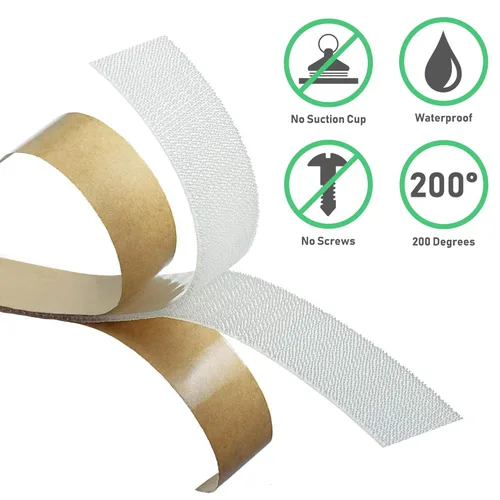 Miniatura 3 de CANOPUS Cierre de velcro resellable, 1 pulgada x 6 pies, cinta de bloqueo transparente para colgar fotos, organizador de joyas, controles remotos